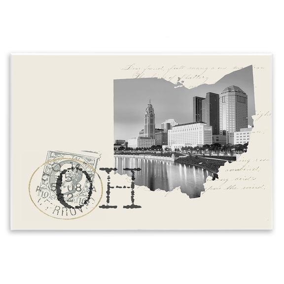 Stupell Industries Victorian Ohio Black and White Photograph on Cream Paper Postcard Wall Plaque Art, 15 x 10, by Lil' Rue