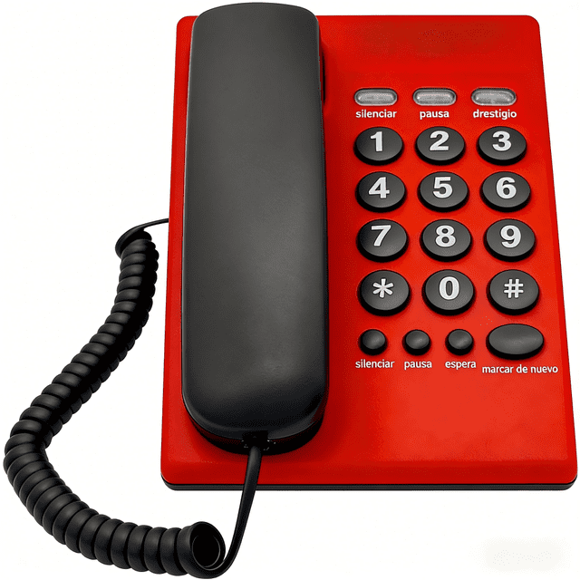 Teléfono Fijo para Habitación de Hotel,Teléfono Alámbrico De Casa,10 Memorias Directas, telefono casa, telefono Fijo,para el Restaurante del Hotel de Oficina en Casa Fácil