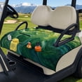 thumbnail image 2 of COEQINE Golf Cart Seat Towel Cover, Foldable with Carry Handle, Universal Fit for Most 2-Seater EZGO/Yamaha/Club Car, Quilted with 4 Front Pockets, Washable, Abstract Green Wave, 2 of 8