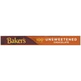 Baker's Unsweetened Chocolate Premium Baking Bar with 100 Cacao, 4 oz Box