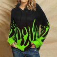 thumbnail image 2 of Sudaderas de manga larga con capucha y estampado de llama informal con cuello en V para mujer Pompotops gfhjh11980, 2 of 4