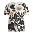 thumbnail image 5 of Nostalgic Vintage Floral Women's T-Shirt Short Sleeve T Shirts Tops Tee Ladies Loose T, 5 of 6