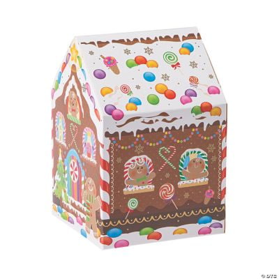 8 Gingerbread House Treat Boxes Xmas Gift Box Tag Christmas present eve hamper 