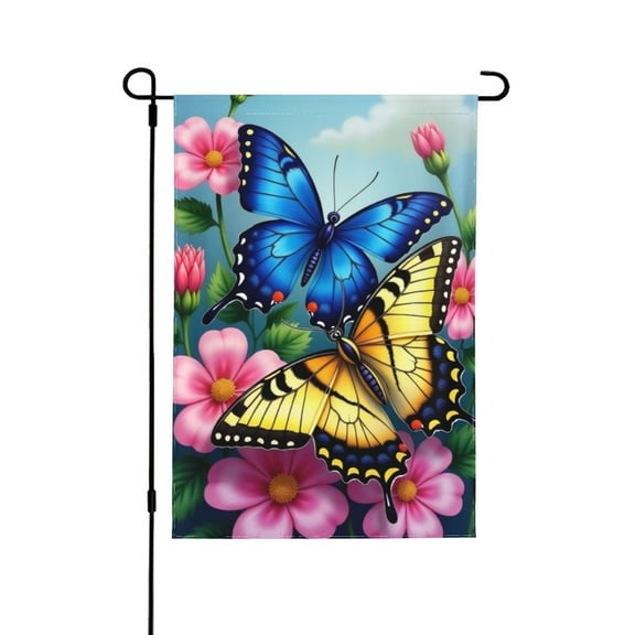 Color Butterfly Summer Garden Flag Double-side 12.5x18 Inch Home Outdoor Yard Garden Flag Decor 1 Flag