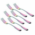 thumbnail image 2 of Dinner Fork Set Rainbow 6 Piece 18/10 Stainless Steel Kitchen Flatware 8-Inch Modern Salad Dessert Forks Only Service For 6 Colorful Silverware Utensils Cutlery Dishwasher Safe Multicolor, 2 of 9