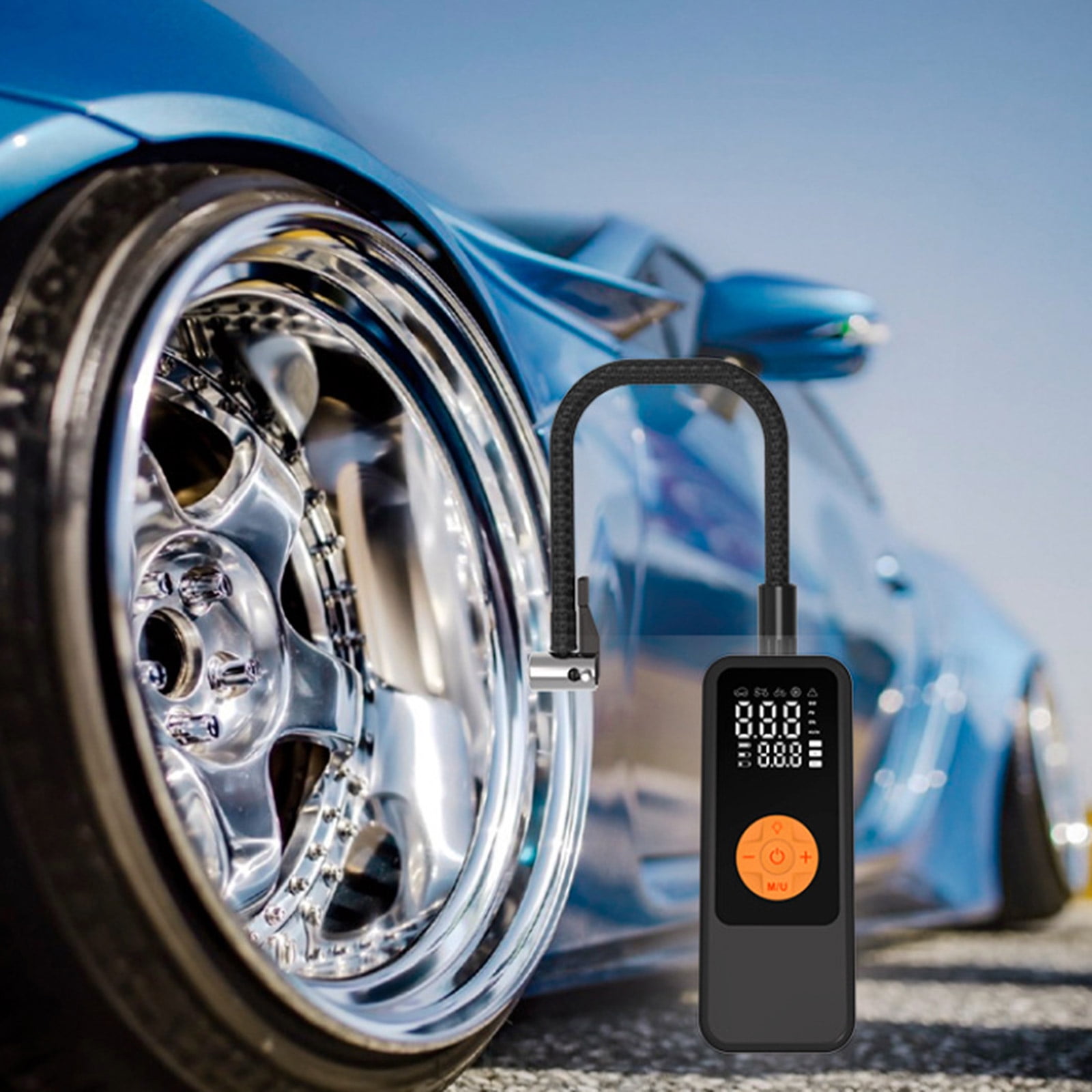 Tire Inflator Portable Air Compressor 72W Electric Air Pumps for Car Tires Cordless,Digital Pressure Display