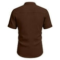 thumbnail image 6 of Sakmal Beach Vacation Mens Button Down Shirts Short Sleeve Tshirts Solid Brown Mens Shirts L, 6 of 7