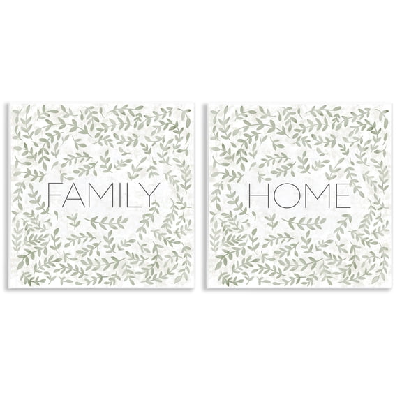 Stupell Industries Farmhouse Curved Ivy Sprigs Phrases 2pc Wall Plaque Art Set, 12 x 12 each, by SD Graphics Studio