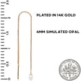 thumbnail image 4 of Humble Chic Created Opal Earrings for Women - 14k Gold Plated Chian Threaders, 4 of 9