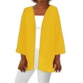 thumbnail image 2 of Sakmal Women Coats Under 25.00 Cover-Up Yellow Elbow-Length Flowy Loose Fit Cardigan Solid Ladies Jackets, 2 of 5