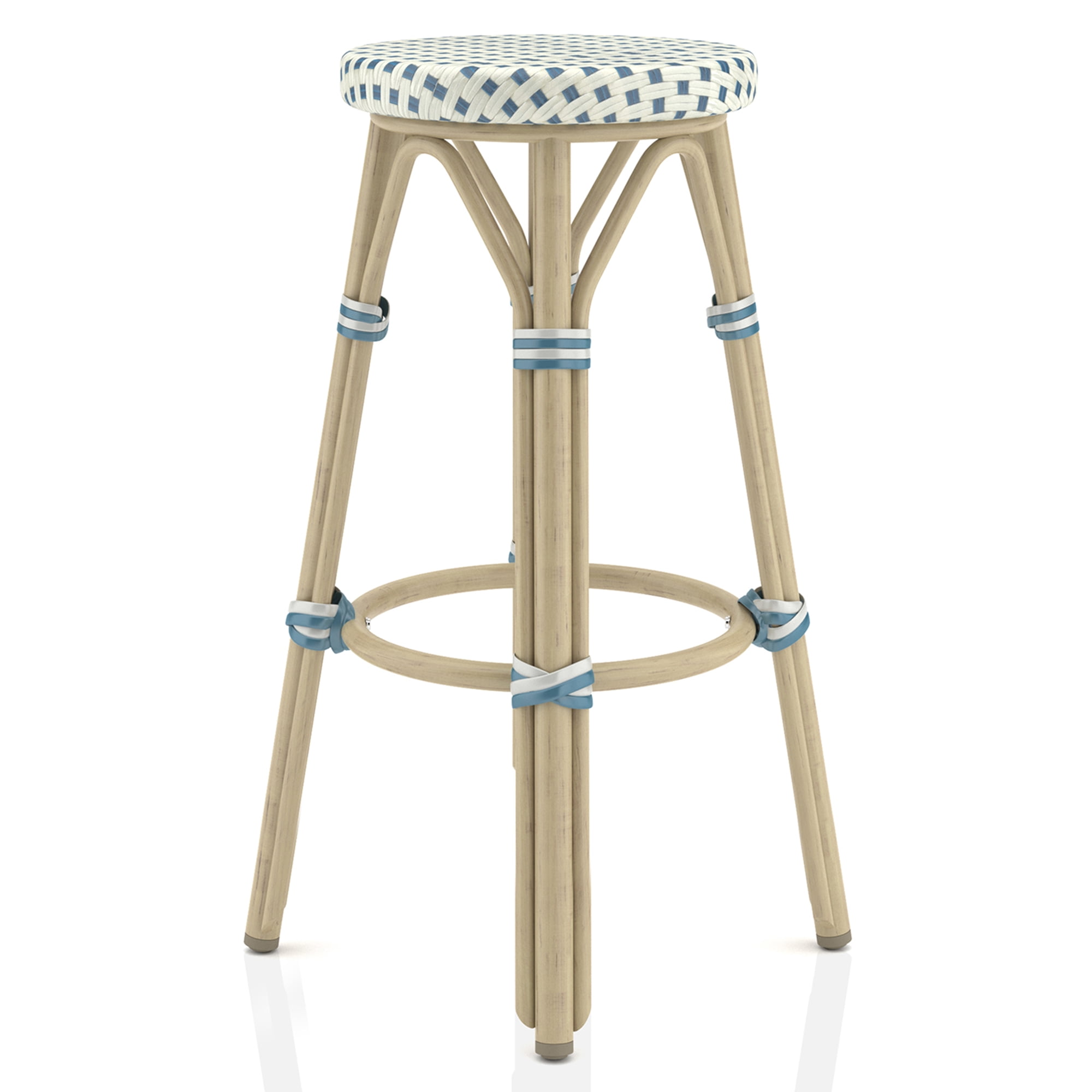 Furniture of America Tropaz Set of 2 30-in Outdoor Metal Bar Stool, Blue