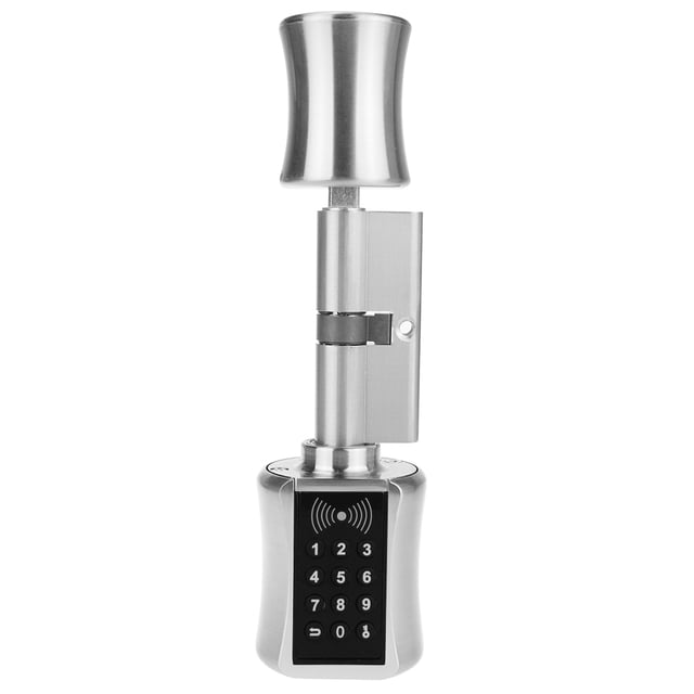 Graflsoa Advanced Smart Lock Cylinder with Triple Unlock: Card, Password, Key - Model C001A-40/40 (Standalone) for Enhanced Door Security