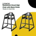 thumbnail image 2 of 2 Pack - Ready-to-Assemble Restaurant Wood High Chair with Black Finish, 2 of 6