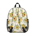 thumbnail image 3 of Sunflower and Plank Cream Pattern Backpack for School, Cute School Bag with Adjustable Shoulder Straps and Padded Back, 13.8"x11.4"x6", 3 of 5
