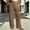 Brown women's wide leg lounge pants a1, variant on Cagogo Women's High Waisted Wide Leg Lounge Pants with Pockets Solid Casual Loose Long Trousers Travel Beachwear Work, Brown S
