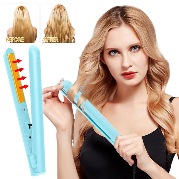 Mini Curling Iron, USB Portable Curling Iron, Wireless Rechargeable Hair Straightener for Dorm Use, Ceramic Plates with Advanced Heating Technology, Compact Travel-Friendly Design for All Hair Types