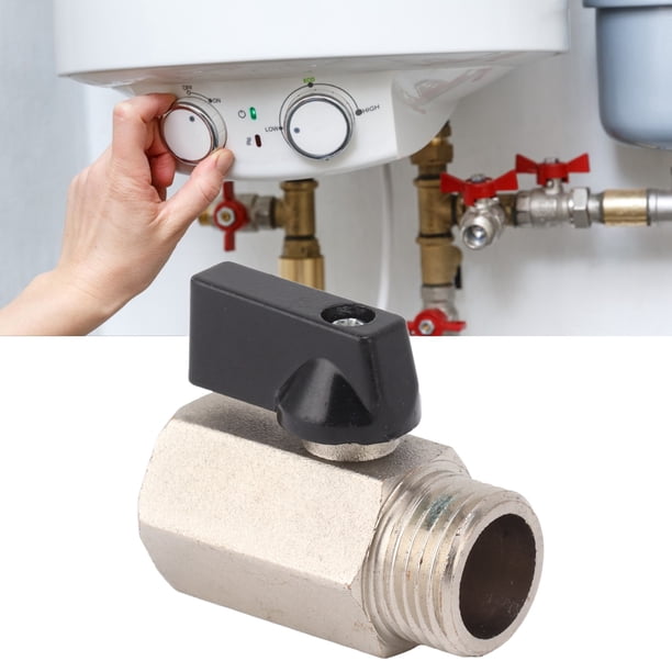 Válvula De Gas De Latón Heavy-Duty - Válvula De Bola De 1/2" Con Roscas Macho/Hembra Para Aplicaciones De Agua Potable Doméstica Y Arenado