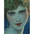 thumbnail image 2 of Wladyslaw Theodore Benda 19x24 Gold Ornate Framed and Double Matted Museum Art Print Titled - Face of Blonde Girl with Earrings (1923), 2 of 4