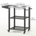 thumbnail image 2 of CoSoTower Outdoor Grill Cart w/ Foldable Side Table, 3-Tier Pizza Oven Stand w/ Stainless Steel Tabletop, Hooks, Wheels, 2 of 7
