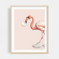 thumbnail image 2 of BUBBLE GUM FLAMINGO - Digital Art Flamingo Humor Surrealism Pop Art Modern Art Fashion Tropical Unframed Wall Art Print 11 x 14 inches, 2 of 4
