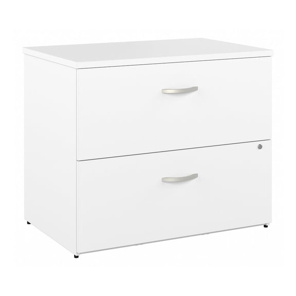 Easy Office 2 Drawer Lateral File Cabinet in Pure White - Engineered Wood