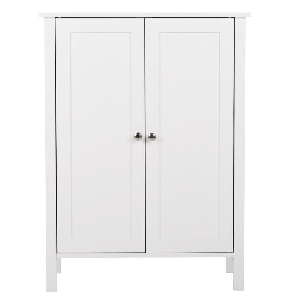 DYUKFG Bathroom Floor Storage Cabinet: Double - Door Design with 3 Adjustable Shelves, Waterproof Wood Construction, Ideal for Organizing Toiletries, Towels in Bathroom Spaces