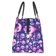 thumbnail image 4 of Vsdgher Skull rainbow color Print Insulated Reusable Bags with Sturdy Zipper and Handles, Foldable Totes for Hot or Cold Food Bring or Delivery, 4 of 8