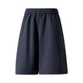 thumbnail image 7 of Besolor Cargo Shorts for Men Wide Leg Drawstring Elastic Waist Lightweight Casual Workout Outdoor Hiking Running Half Pants with Pockets(Medium,Navy), 7 of 7