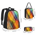 thumbnail image 2 of Balery Abstract Watercolors Tartan Mochila escolar 3 en 1 para niños: mochila resistente con lonchera térmica y estuche para lápices. Mochila escolar para niños y niñas., 2 of 7