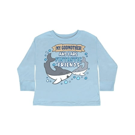 

Inktastic My Godmother and I are Fintastic Friends Cute Sharks Gift Toddler Boy or Toddler Girl Long Sleeve T-Shirt