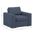 thumbnail image 7 of Weston Home Glen Park Modern Linen Accent Chair with 1 Hidden Metal Wire Storage Drawer, Blue, 7 of 7