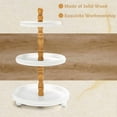 thumbnail image 3 of Wooden 3 Tiered Tray Stand, Farmhouse Round White 3 tier Decorative Tray for Home Kitchen Table Decor, Serving Tray for Coffee Bar Party Weddding Holiday Decorations Fruits and Cupcake Display, 3 of 14