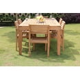 thumbnail image 6 of Teak Dining Set: 6 Seater 7 Pc: Large Caranasas 122" Double Extensions Premium Rectangle Dining Table & 6 Montana Stacking Arm/Captain Chairs Outdoor Patio Grade-A Teak Wood WholesaleTeak #WMDSMT12, 6 of 7