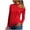 Red, variant on AKOEE Cotton Long Sleeve Tops Womens Cutout One Off Shoulder Going Out T-shirts Fall Spring Casual Blouses (S, Khaki)