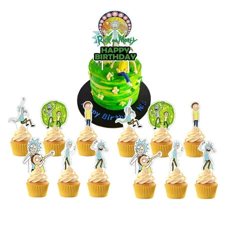 Rick and Morty Cake Topper Cupcake Set Party Supplies Decoration Birthday Decor Kit