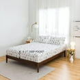 thumbnail image 3 of Double Brushed Bed Sheet Set Full Size - 4pc, Super Soft Cooling 1800 Microfiber Snow Snowflakes Bedding, 3 of 5