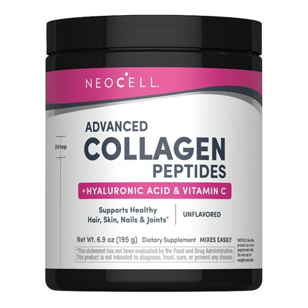 Advanced Collagen Peptides Powder with Vitamin C and Hyaluronic Acid | Unflavored | 6.9 oz | by NeoCell