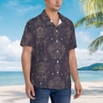 thumbnail image 3 of Xecao Golden Bumblebee Print Hawaiian shirt - A Stylish Short-Sleeve Button-Down for Men, Perfect for Casual Beach and Tropical Outings.,Medium, 3 of 7