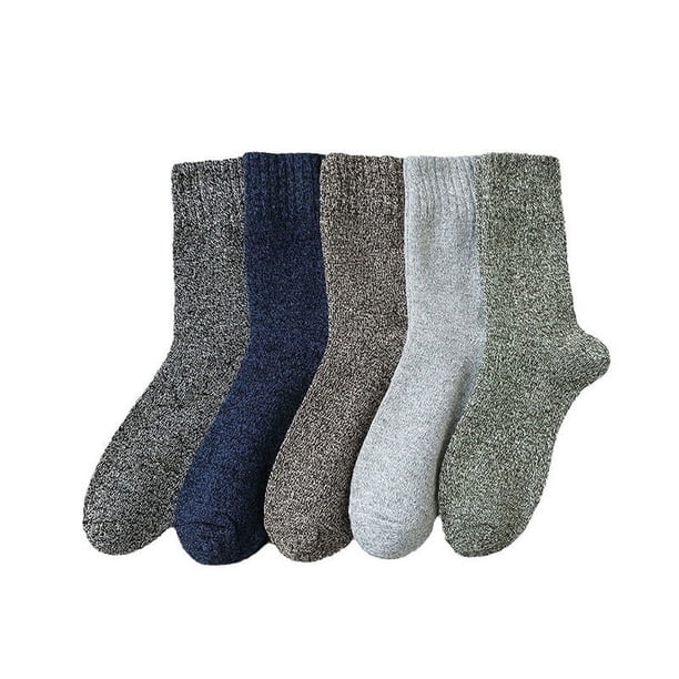 Calcetines térmicos para hombre, 5 pares de calcetines gruesos y cálidos de invierno, de lana transpirable, talla 37-44