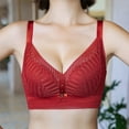 thumbnail image 3 of Bigersell Push-Up T-Shirt Bra Ladies Comfortable Breathable No Underwire Lace Push-Up Adjustment Lift Bra Woman Underwear Women Size Padded Bra With Straps, Style 3861, Red 32B, 3 of 9