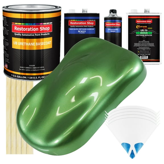 Medium Green Metallic Gallon URETHANE BASECOAT CLEARCOAT Car Auto Paint Kit