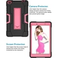 thumbnail image 3 of Mignova for Lenovo Tab E8/TB8304F 8.0 Inch Tablet Case,Heavy Duty Shockproof Hybrid Rugged Hard Armor Full Body Protective Case with Built-in Stand for Lenovo Tab E8/TB8304F 8.0 Inch(Black/Pink), 3 of 6