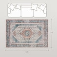 thumbnail image 6 of Demi Bonn 4x6ft Area Rug, Vintage Machine Washable Rug, Non-Slip Floor Carpet for Living Room, Bedroom, Dining Room, Brown, 6 of 7