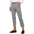 thumbnail image 5 of Lars Amadeus Plaid Dress Pants for Men's Slim Fit Houndstooth Cropped Pants, 5 of 5