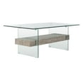 thumbnail image 2 of SAFAVIEH Kayley Retro 2 Tier Glass Coffee Table, Grey Oak, 2 of 9