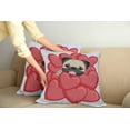 thumbnail image 2 of Ambesonne Pug Throw Pillow Cover 2 Pack, Valentines Inspired Dog, 18", Red Black Pale Brown, 2 of 7
