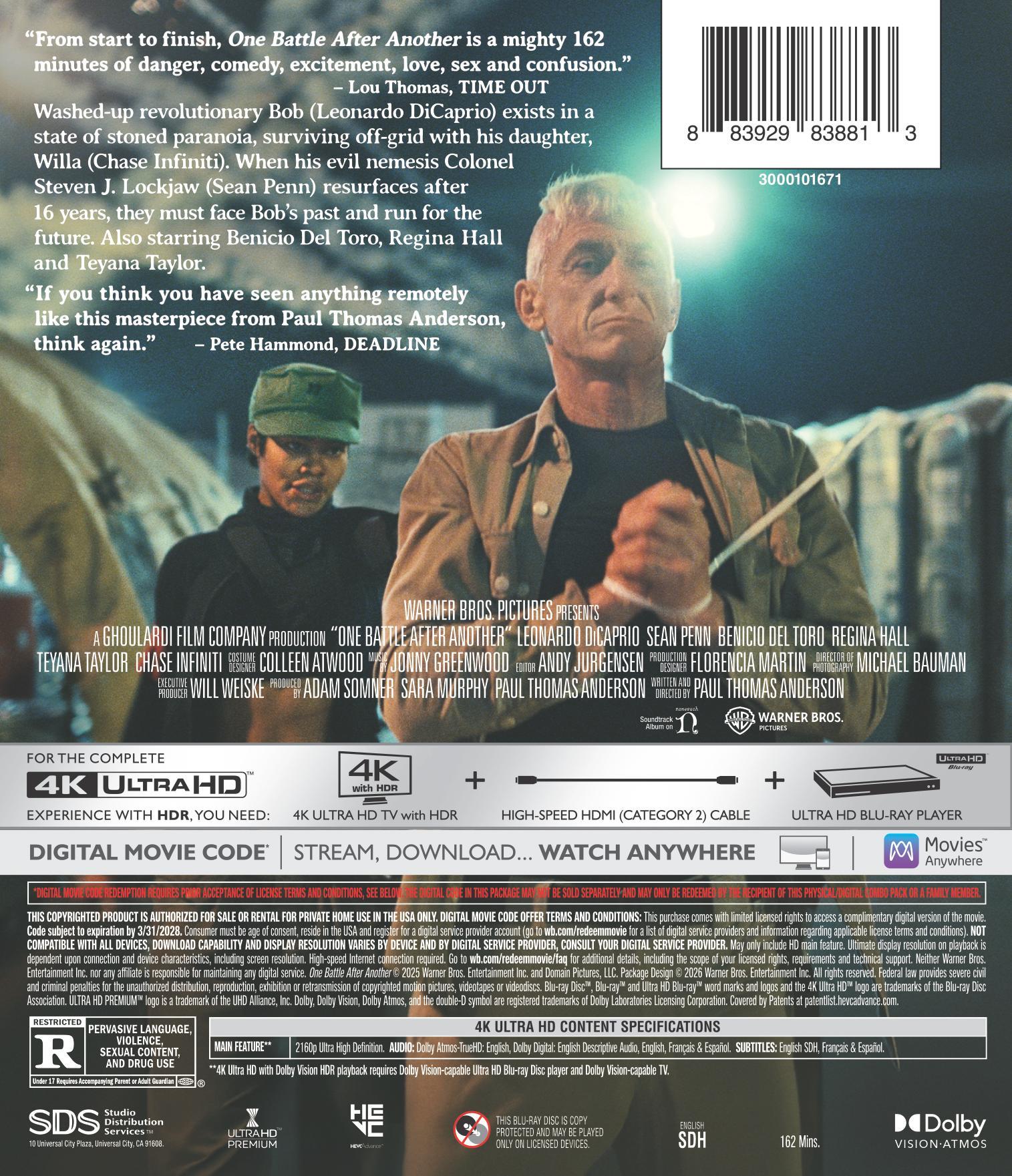 One Battle After Another (4K Ultra HD + Digital Copy), Action, Warner Bros.