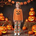 thumbnail image 5 of Cdudpw Cute Toddler Baby Girls Halloween Clothes Set Long Sleeve T-Shirt and Pants Kids 2pcs Outfits(Y209-Orange), 5 of 9