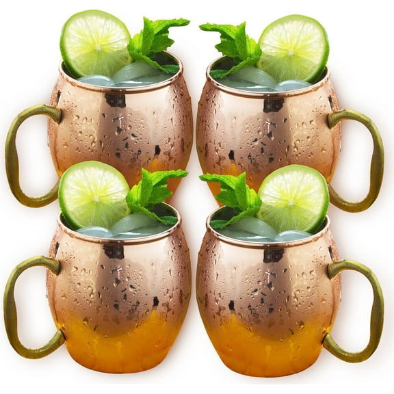 Estilo Handcrafted Copper Moscow Mule Mugs, 20-ounce - Set of 4