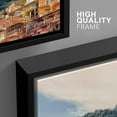 thumbnail image 4 of PixonSign Framed Canvas Print Wall Art Set Mountain Range Italy Lake Cuomo City Urban Architecture Photography Realism Scenic Landscape Decorative Colorful Multicolor for Bedroom - 24"x36"x3 Black, 4 of 5